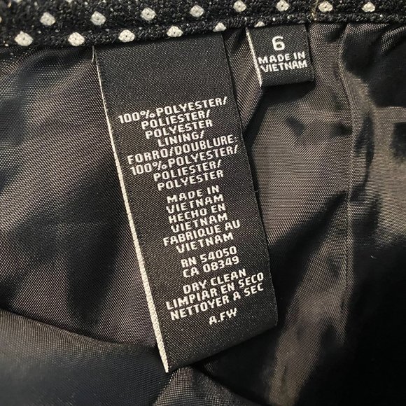 Le Suit Separates Black and White Polka Dot Skirt Size 6 - Picture 6 of 7